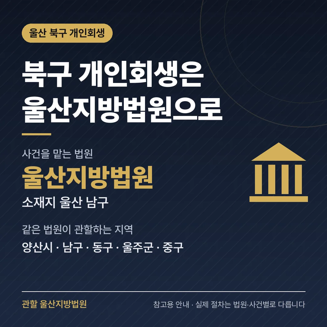 울산 북구 개인회생 관할 법원 — 울산지방법원