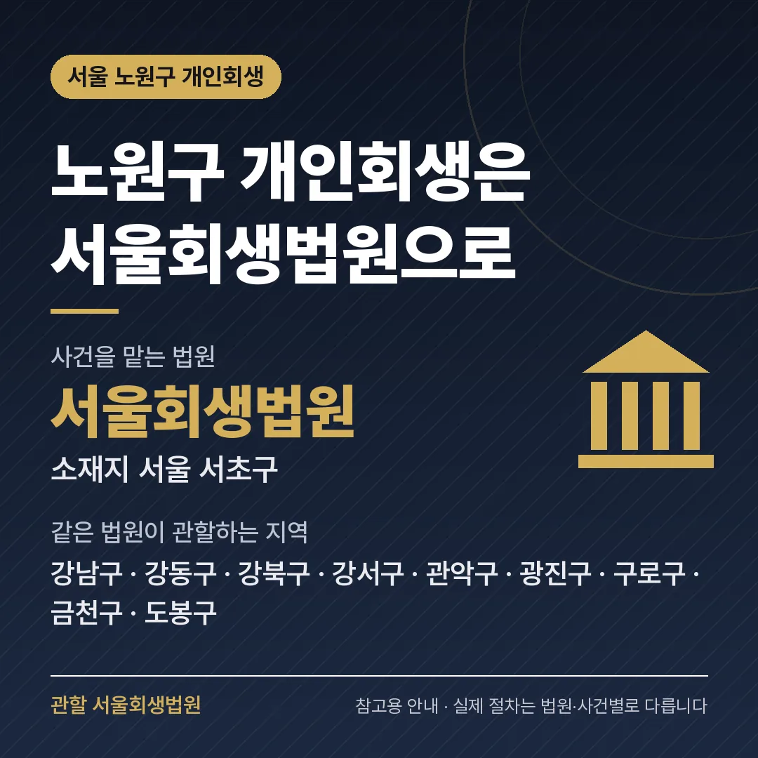 서울 노원구 개인회생 관할 법원 — 서울회생법원